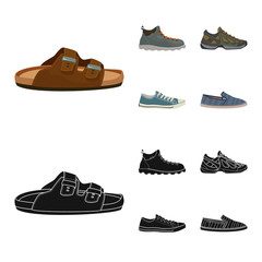 Vector design of man and foot logo. Collection of man and wear stock vector illustration.