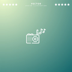 Premium Symbol of Radio Related Vector Line Icon Isolated on Gradient Background. Modern simple flat symbol for web site design, logo, app, UI. Editable Stroke. Pixel Perfect.