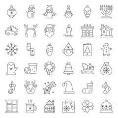 Merry Christmas set 5, outline icon editable stroke