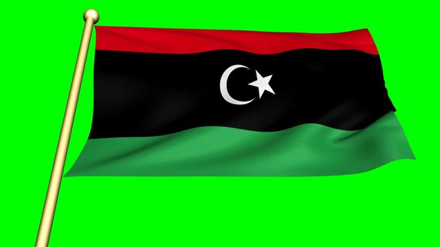 flag of  libya on green screen