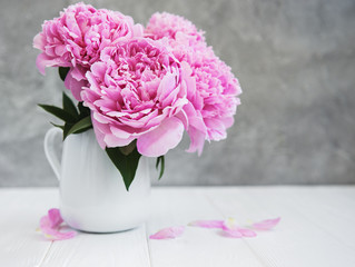 Pink peony flowers