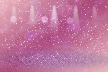 wonderful shining glitter lights defocused stage spotlights bokeh abstract background with sparks fly, festival mockup texture with blank space for your content