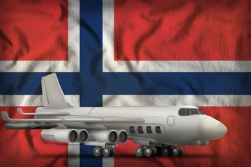 bomber on the Norway state flag background. 3d Illustration