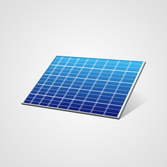 Solar panel of sun energy generation. Green eco technology element. Isolated vector illustration of ecology alternative electricity