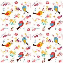 Fototapeta premium Singing birds pattern