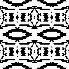 Materiał do szycia Aztec tribal seamless black pattern