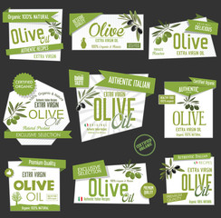 Vector collection of olive oil labels 