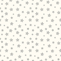 Wrapping paper with hand drawn stars. Vector.