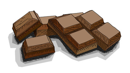 Vector illustration of drawing chocolate bars.