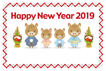 Fototapeta premium 年賀状2019