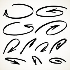 Vector arrows hand drawn set