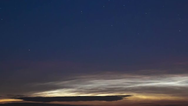 Noctilucent clouds, time lapse