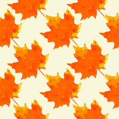 Watercolor maple leaves pattern