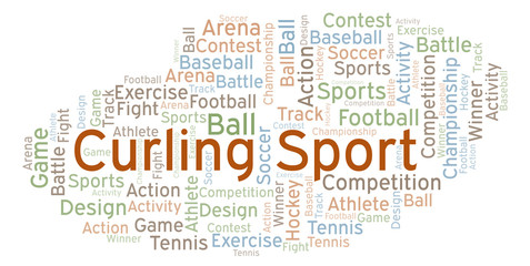 Curling Sport word cloud.
