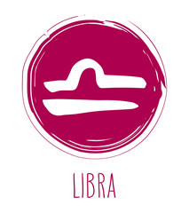 Libra hand drawn Zodiac sign