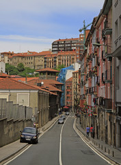 the street in old city of Bilbao