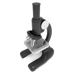 Microscope Biology School Laboratory Equipment. Science Education Symbol. 3d render isolated on white