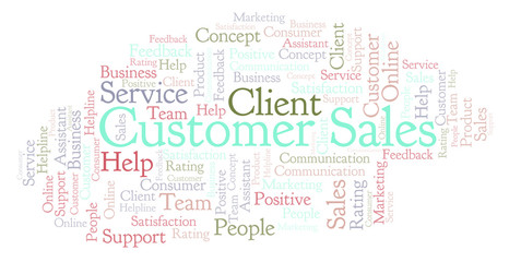 Obraz premium Customer Sales word cloud.