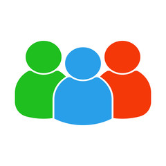 Group of three people. Vector icon.