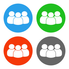 Group of people. Social button. Vector icon.