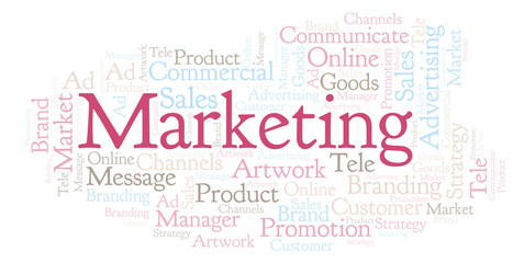 Obraz premium Word cloud with text Marketing.