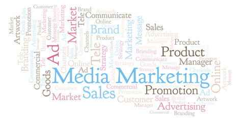 Word cloud with text Media Marketing.