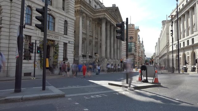 Time lapse. People crossing the road in central London.