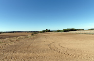 ploughed field in Loire valley