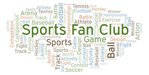 Obraz premium Sports Fan Club word cloud.