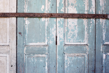 texture of vintage folding wooden door background