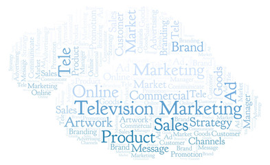 Fototapeta na wymiar Word cloud with text Television Marketing.