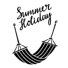 Summer holiday handwritten, hammock