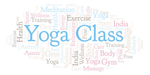 Obraz premium Yoga Class word cloud.