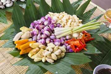 Typical fresh ingredients used in Balinese cookery.