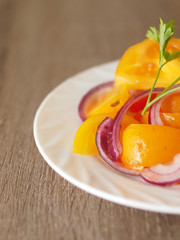 rustic salad from a tomato.