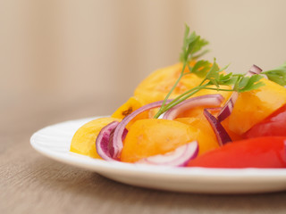 rustic salad from a tomato.