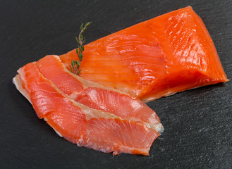 Raw trout fillet