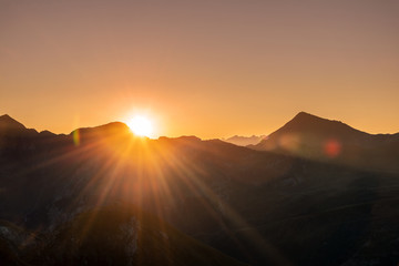 Sunrise in the alps, Hohe Tauern Nationalpark, Austria