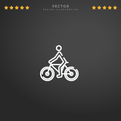 Fototapeta na wymiar Outline Bicycling icon isolated on gradient background, for website design, mobile application, logo, ui. Editable stroke. Vector illustration. Eps10.
