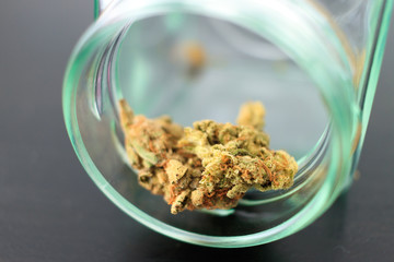 Lemon Haze Marijuana Strain In A Glass Jar