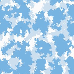 Cute baby background colorful clouds, nursery seamless wallpaper pattern vector