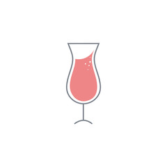 Wine glass. Flat style. Vector illustration.