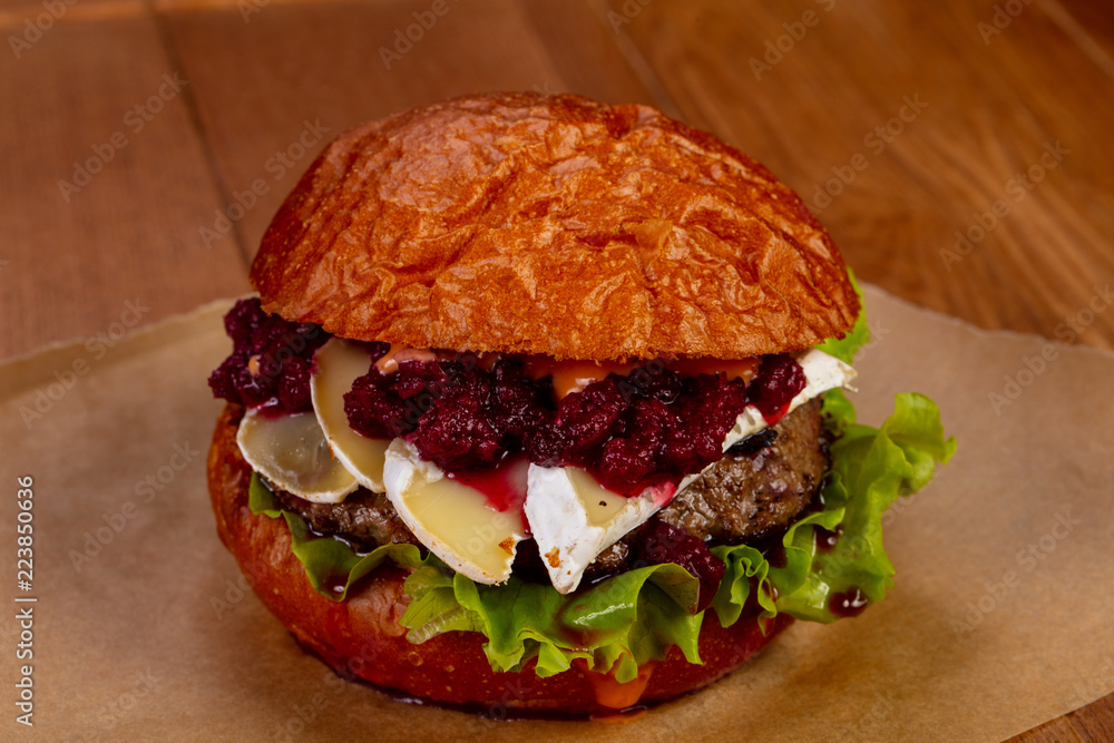 Wall mural burger with beef and brie