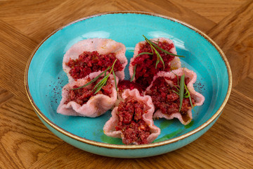 Beef tartar snack