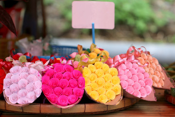 colorful paper rose bouquet