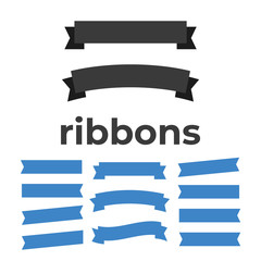 Fototapeta premium Vector Ribbon Set on white background. Banner ribbon vector set