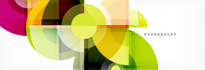 Obraz premium Abstract background - multicolored circles, trendy minimal geometric design