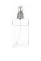 clear glass perfume cosmetic bottle mockup on white isolate background