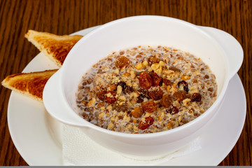 Buckwheat porridge with nuts