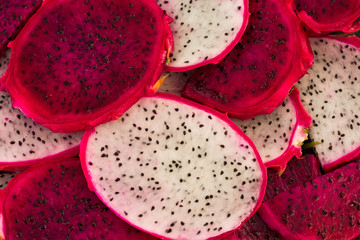 Slices of Red & White Dragon fruit
